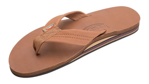Rainbow Men's Double Layer 1" Strap Sandal-Classic Tan w/Brown