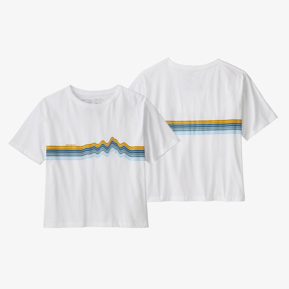 Patagonia W's Ridge Rise Stripe Organic Easy Cut Tee-White