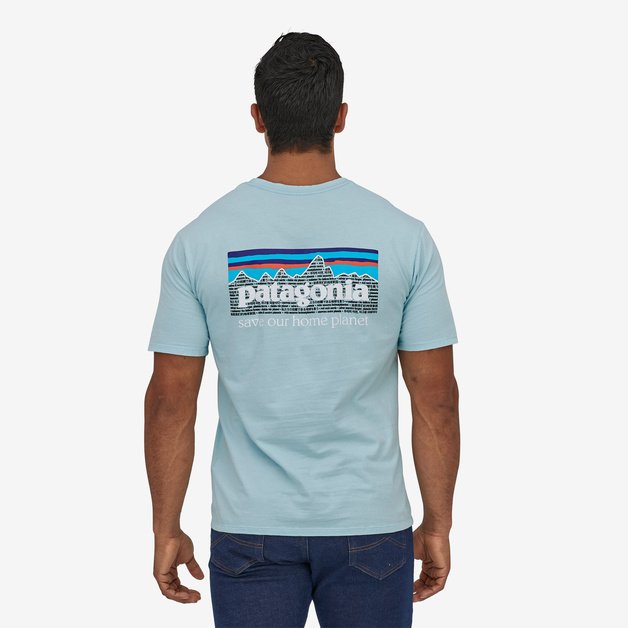 Patagonia P-6 Mission Organic Tee-Fin Blue