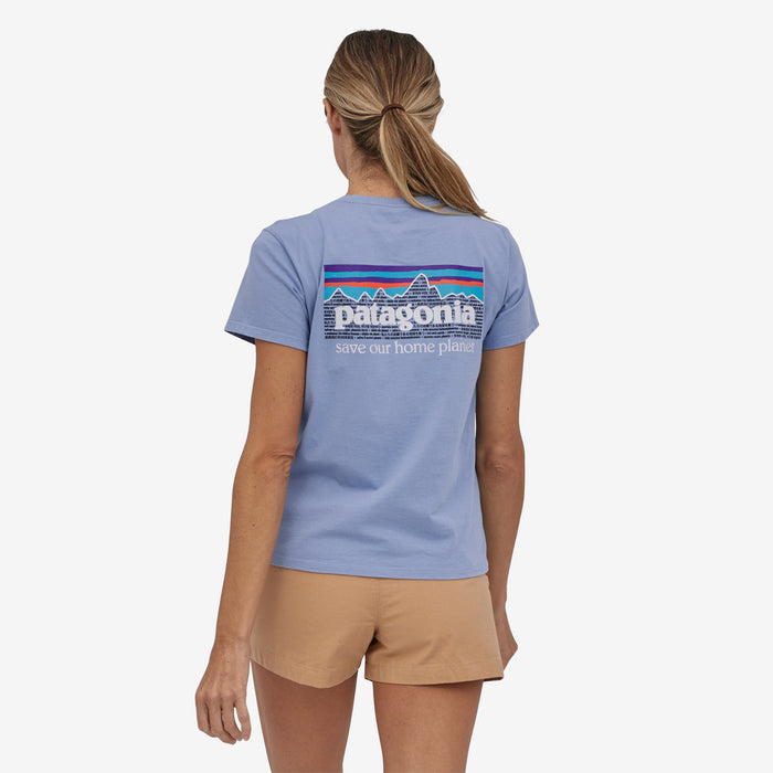 Patagonia P-6 Mission Organic Tee-Light Current Blue