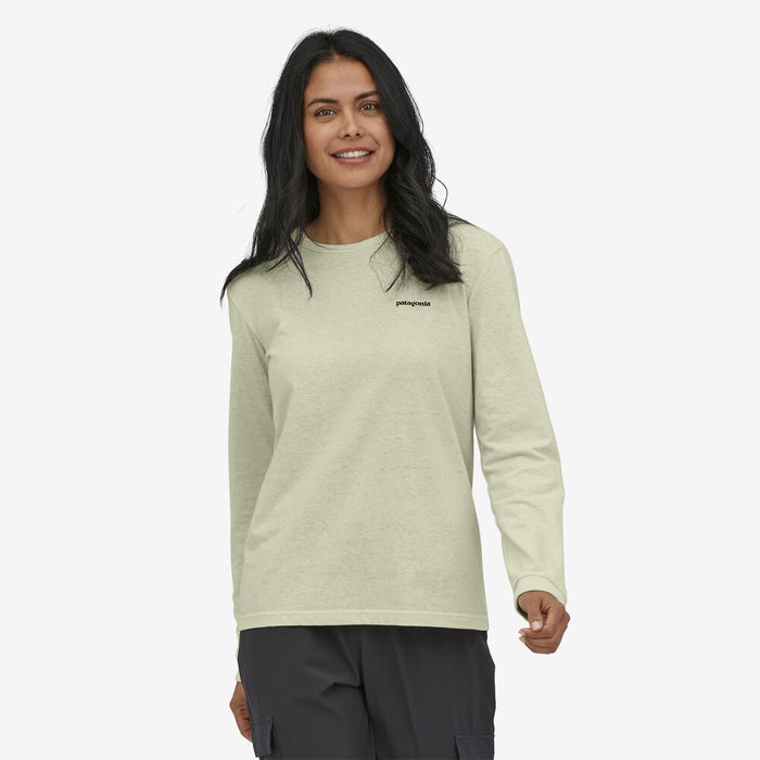 Patagonia P-6 Logo L/S Responsibili-Tee-Birch White