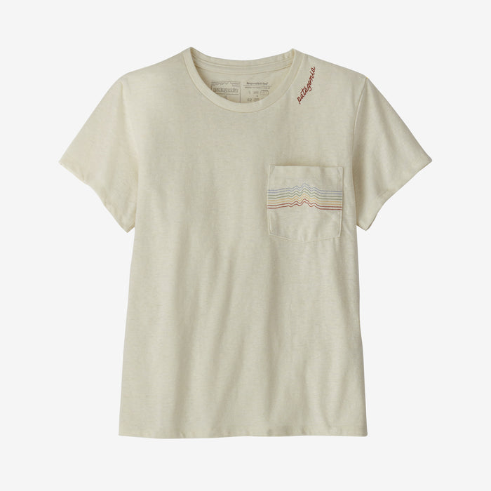 Patagonia W's Ridge Rise Stripe Pocket Responsibili-Tee-Birch White