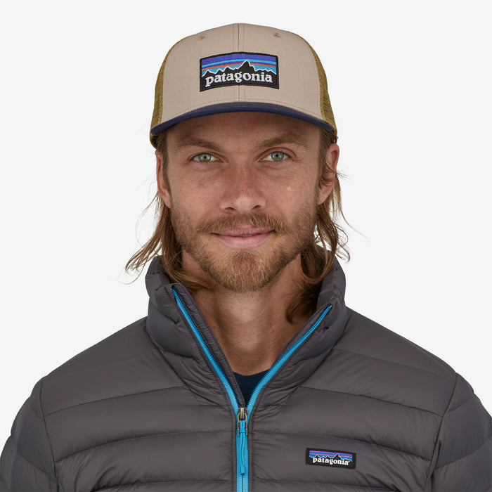 Patagonia P-6 Logo Trucker Hat-Oar Tan w/New Navy