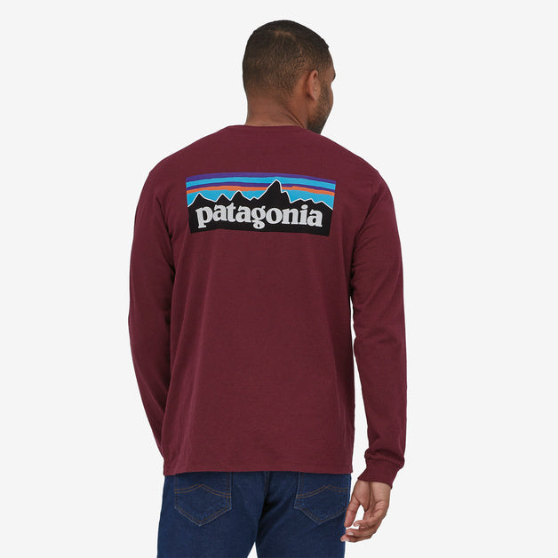 Patagonia M's L/S P-6 Logo Responsibili-Tee-Sequoia Red