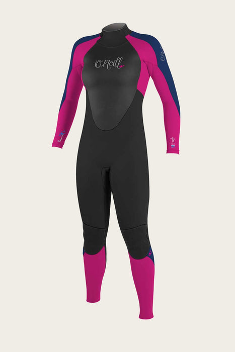 O'Neill Girl's Epic 3/2 BZ Wetsuit-Blk/Berry/Nvy