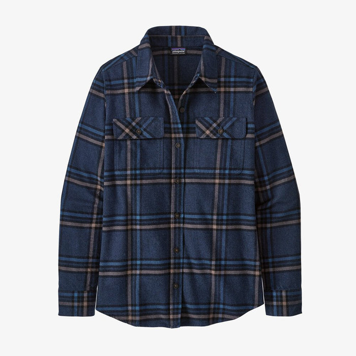 Patagonia W's L/S Organic Cotton MW Fjord Flannel-Tundra: New Navy