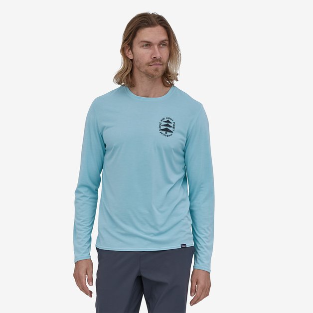 Patagonia Cap Cool Daily Graphic L/S Tee-Fin Blue X-Dye