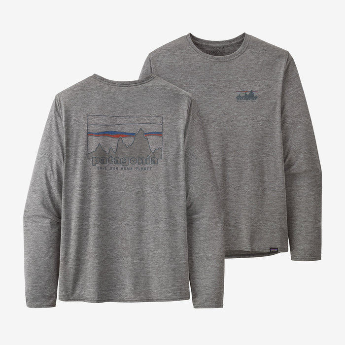 Patagonia Cap Cool Daily Graphic L/S Tee-73 Skyline: Feather Grey