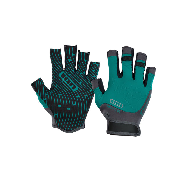 ION Amara Half Finger Gloves-Emerald/Marine