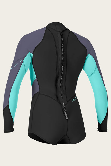 O'Neill Wmn's Bahia 2/1MM L/S Springsuit-Black/Seaglass/Dusk