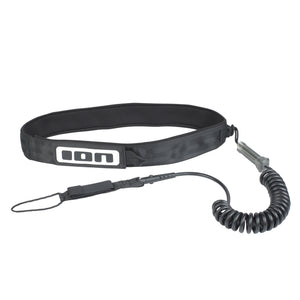 ION Wing/SUP Core Coiled Hip Safety Leash-Black-8'