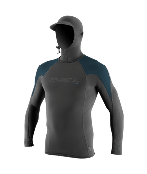 O'Neill Premium O'Zone Hooded L/S Rashguard-Graph/CadetBlu/CoolGry