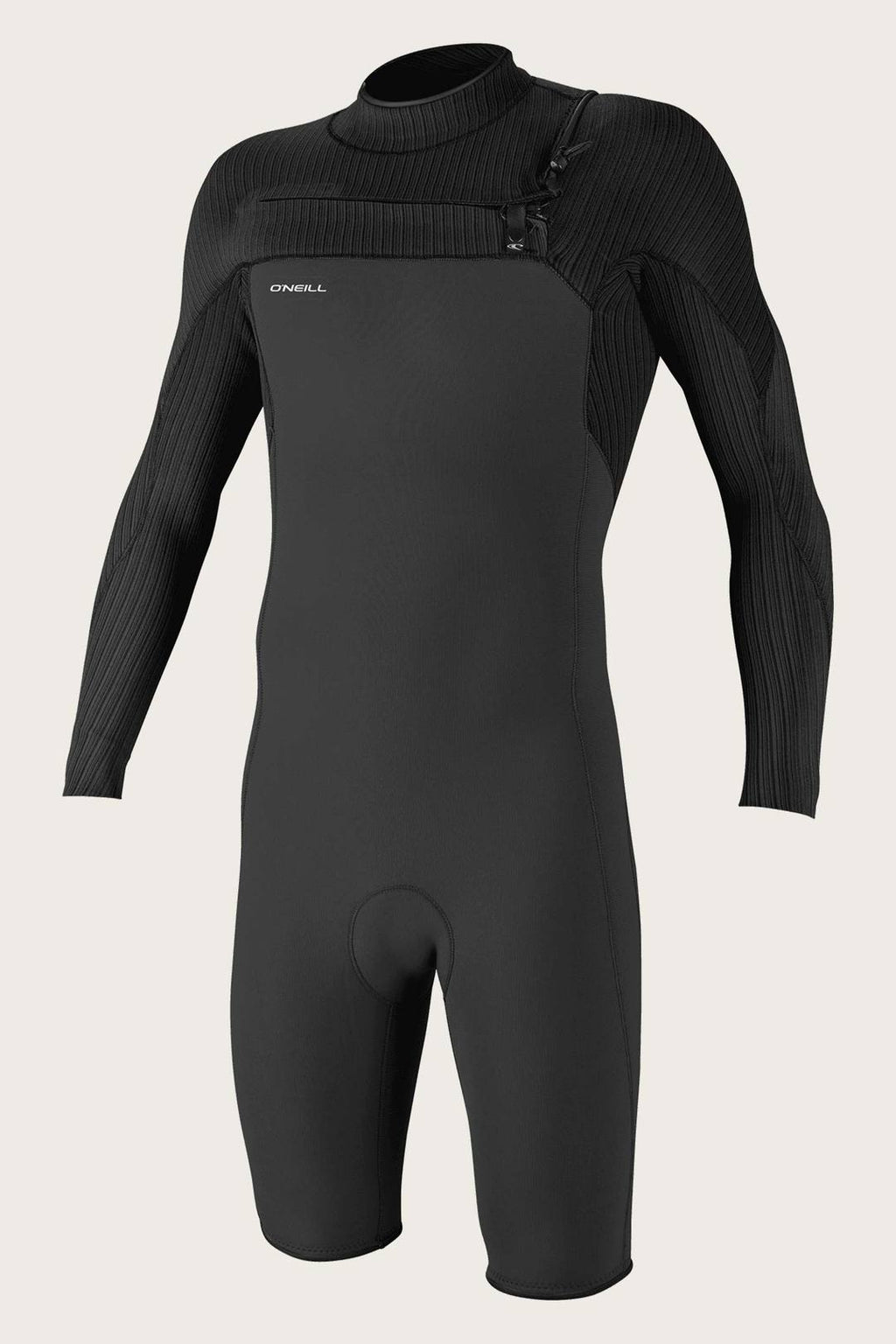 O'Neill Hyperfreak 2MM Chest Zip L/S Springsuit-Raven/Black