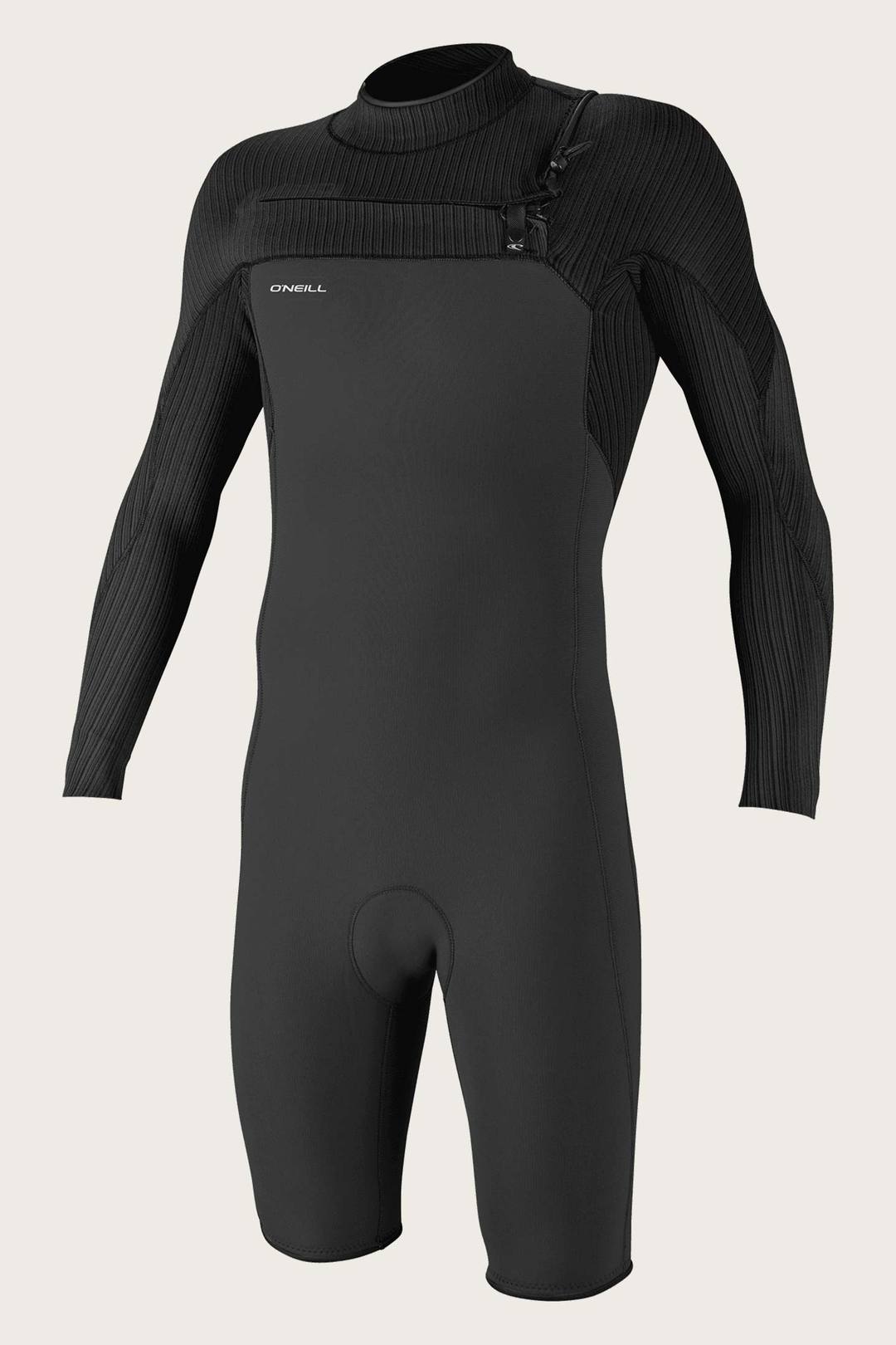 O'Neill Hyperfreak 2MM Chest Zip L/S Springsuit-Raven/Black