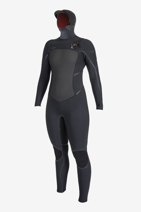 O'Neill Wmn's Psycho Tech 5.5/4 CZ Hooded Wetsuit-Blk/Blk