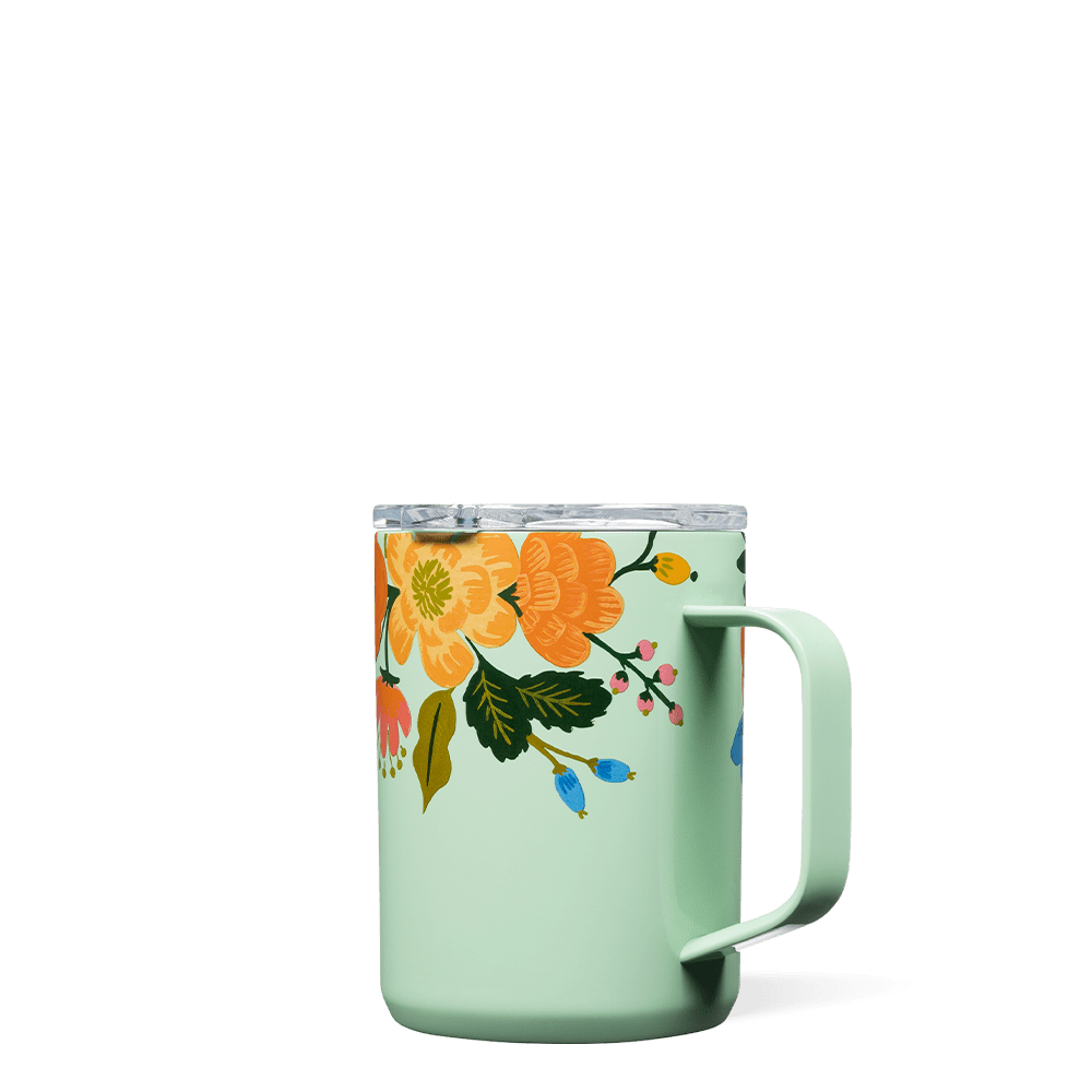 Corkcicle x Rifle Paper 16 oz Mug-Gloss Mint Lively Floral