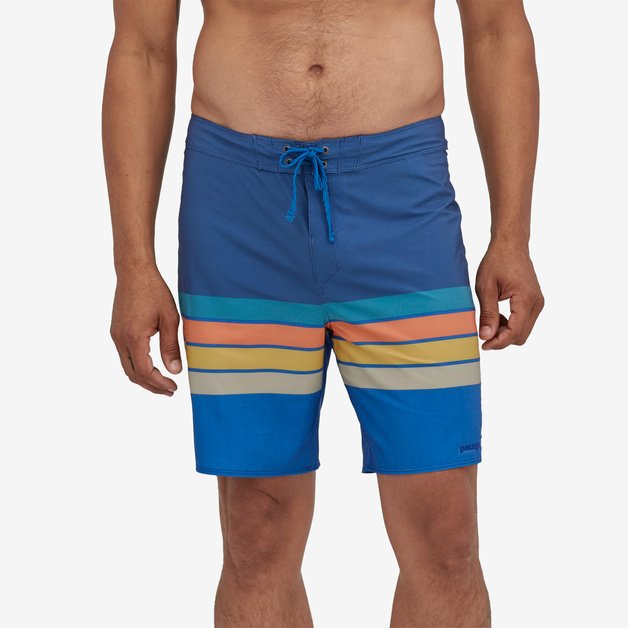 Patagonia Hydropeak 18" Boardshorts-Santa Cruz Stripe: Superior Blue