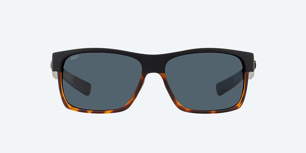 Costa Half Moon Sunglasses-Matte Black/Shiny Tort/Gray 580P
