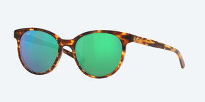 Costa Isla Sunglasses-Shiny Tort/Green Mirror 580G