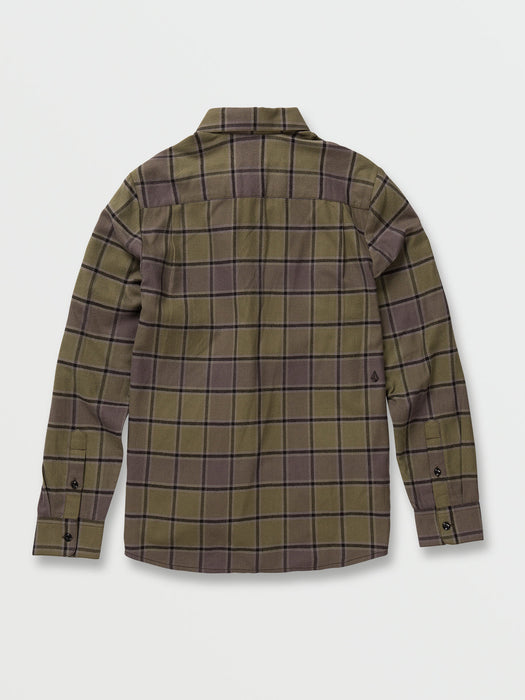 Volcom Caden Plaid L/S Shirt-Military