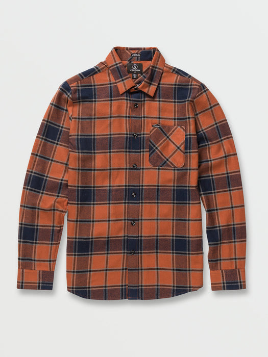 Volcom Caden Plaid L/S Shirt-Mocha