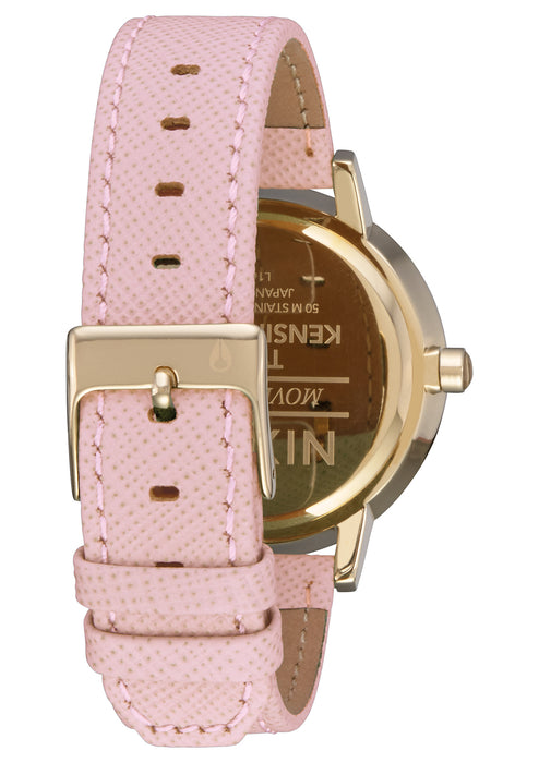 Nixon Kensington Leather  Watch-Light Gold/Pale Pink