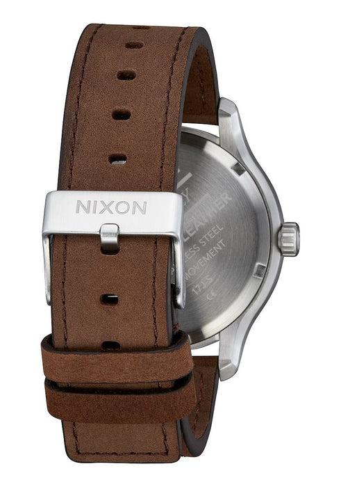 Nixon Patrol Leather Watch-Silver/Brown