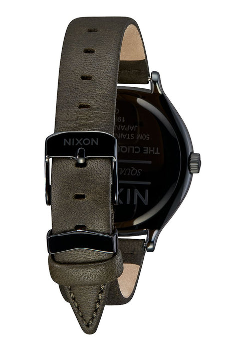 Nixon Clique Leather Watch-Black/Fatigue