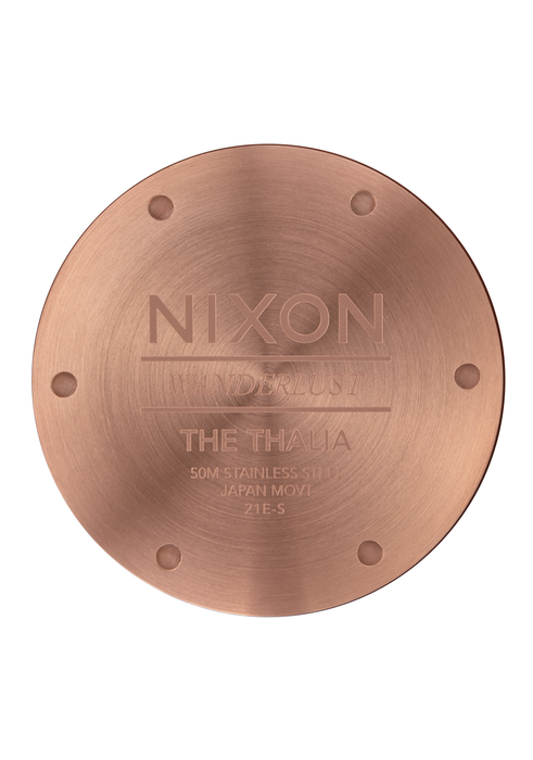 Nixon Thalia Leather Watch-Rose Gold/White