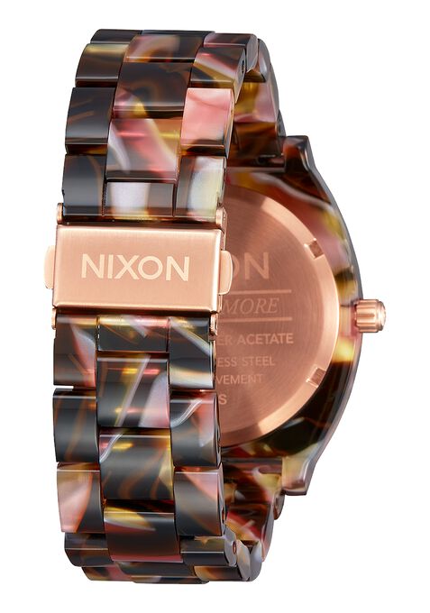 Nixon Time Teller Acetate Watch-Rose Gold/Pink Tortoise
