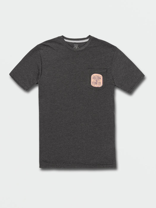 Volcom Carbide Pocket Tee-Dark Black Heather