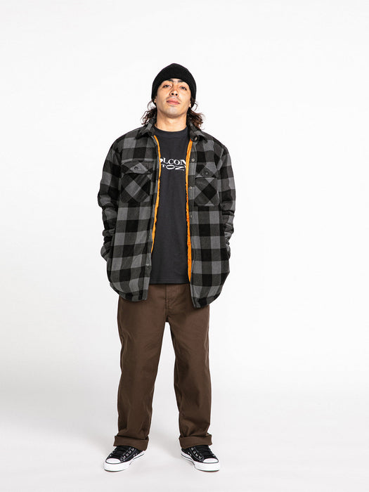 Volcom Bowered Fleece L/S Shirt-Pewter