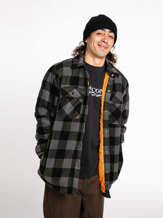 Volcom Bowered Fleece L/S Shirt-Pewter
