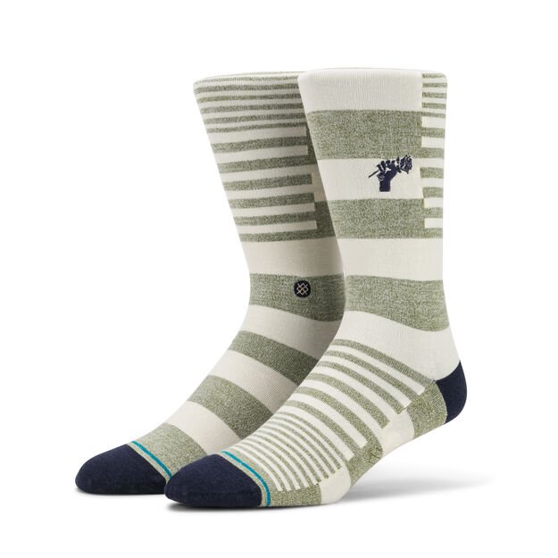 Stance Power Flower Socks-Army Green