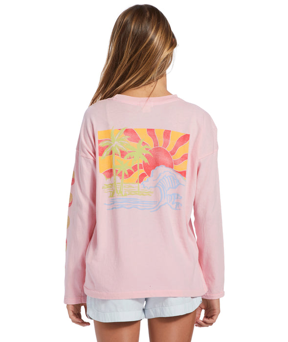 Billabong Morning Waves L/S Tee-Soft Pink