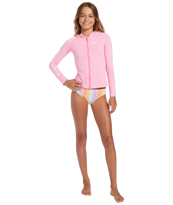 Billabong Core Surf Daze L/S Hooded Rashguard-Pink Daze