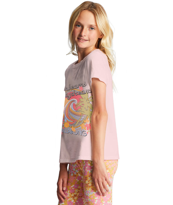 Billabong Sunbeam & Day Dream Tee-Soft Pink