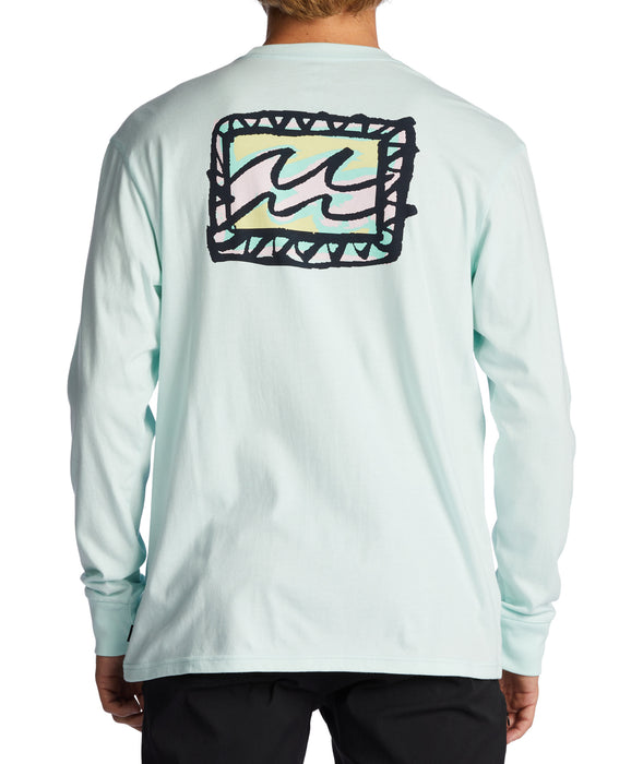 Billabong Crayon Wave L/S Tee-Seaglass