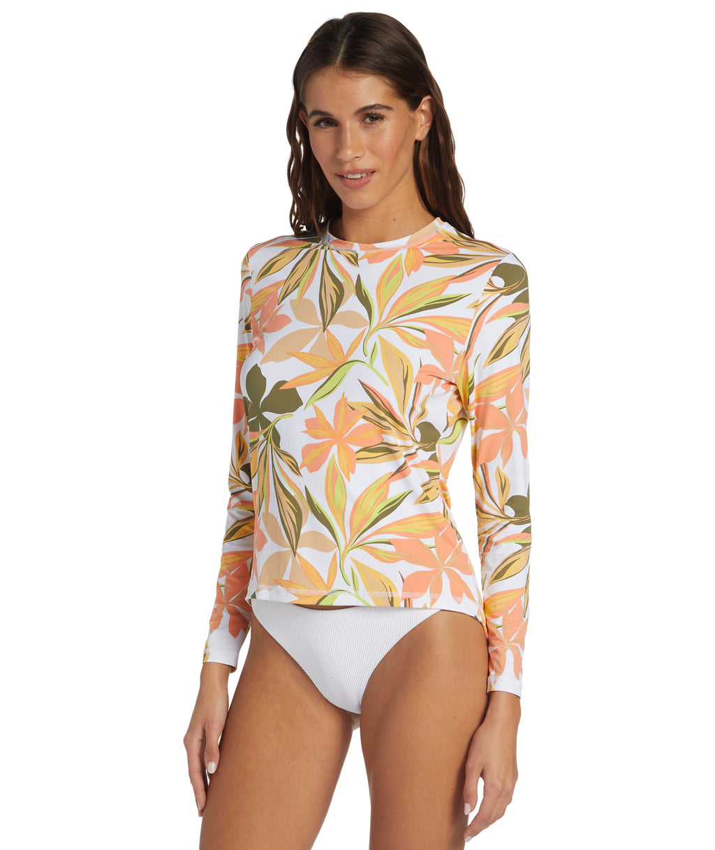 Roxy Sea Skippin PT L/S Rashguard-Bright White