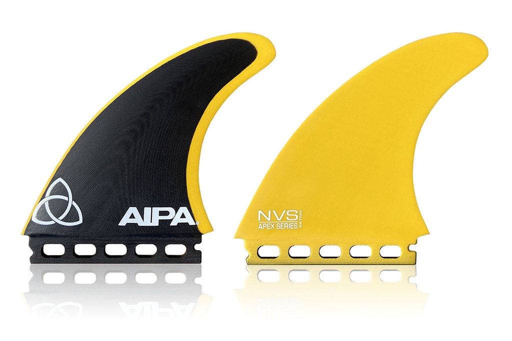 NVS Aipa Ahi Futures Apex Twin Fin Set-Black/Yellow