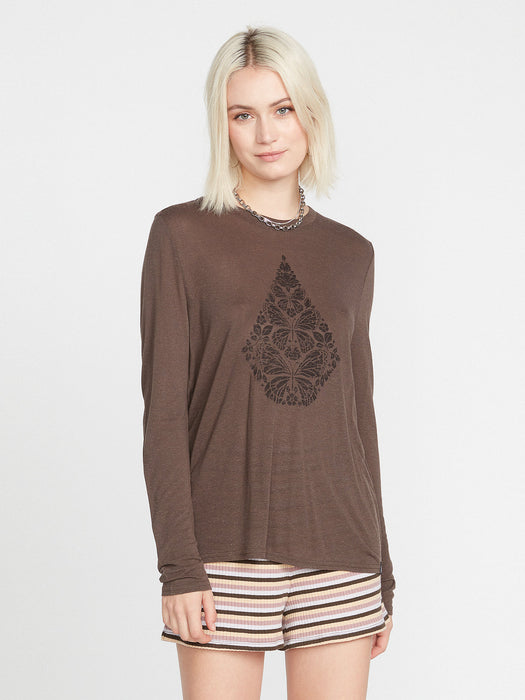 Volcom Tern N Bern L/S Tee-Espresso