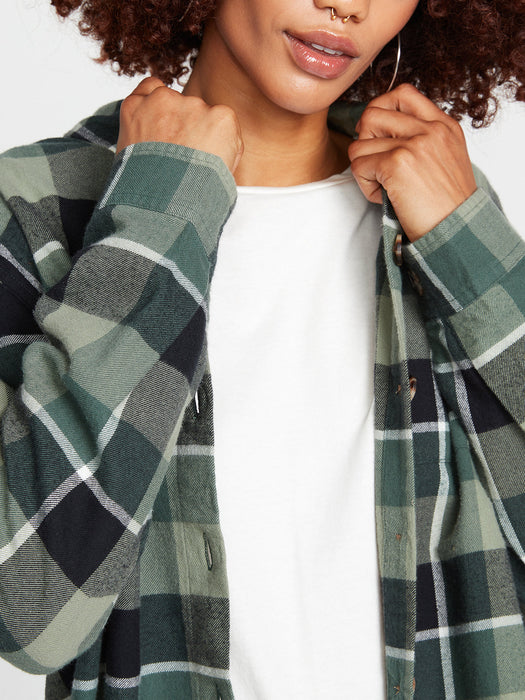 Volcom Oversize Me L/S Shirt-Dark Pine