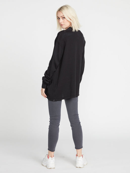 Volcom Breezy Babe Wrap Sweater-Black