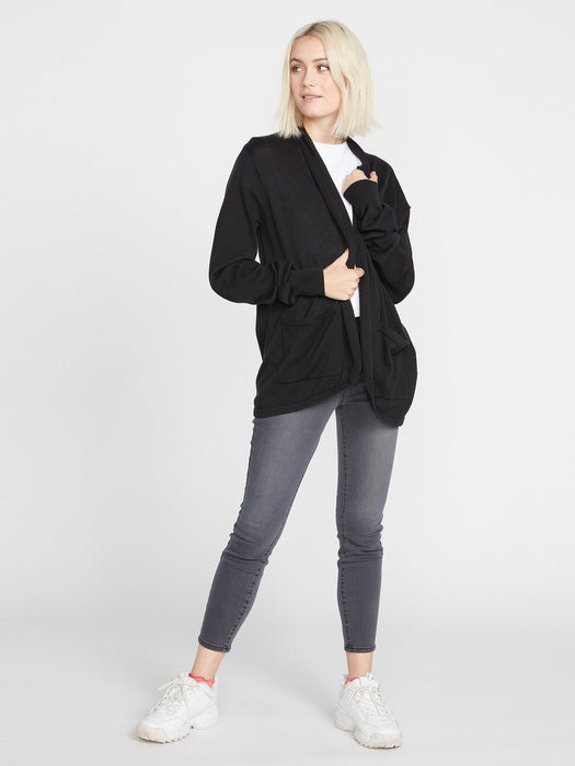 Volcom Breezy Babe Wrap Sweater-Black