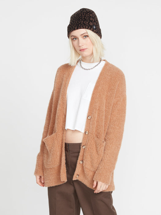 Volcom Stones Up Cardigan Sweater-Vintage Brown