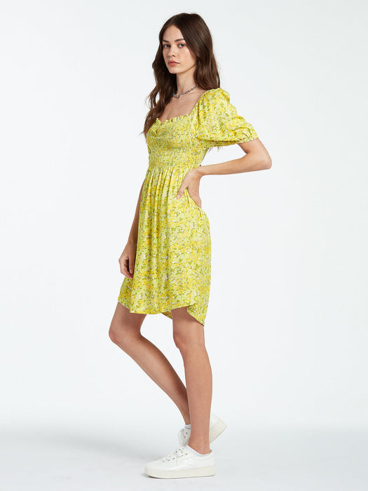Volcom Wanna Have Sun Dress-Lime