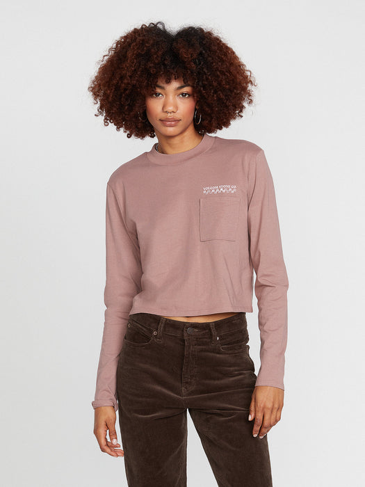 Volcom Pocket Dial L/S Tee-Raisin