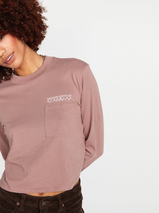 Volcom Pocket Dial L/S Tee-Raisin