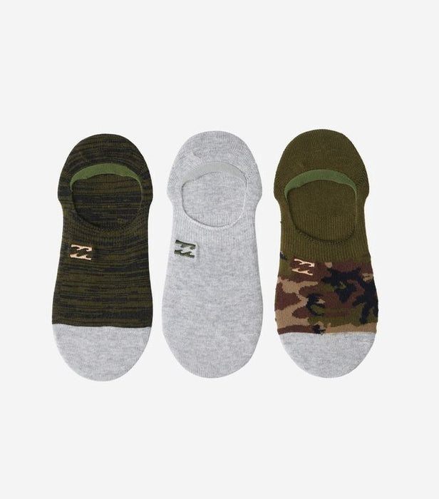 Billabong Camo No Show Socks Green REAL Watersports