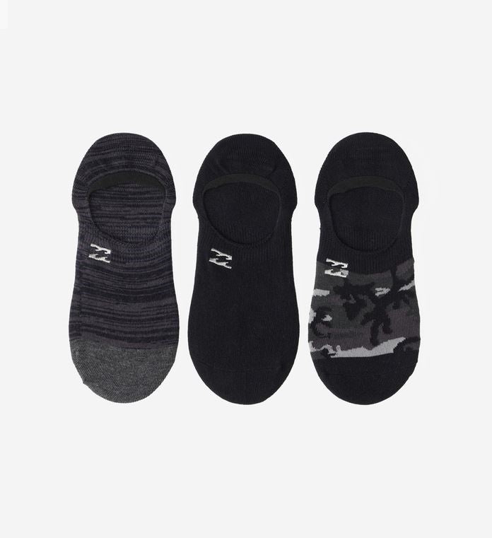 Billabong All Day Tie Dye No Show Socks-Black